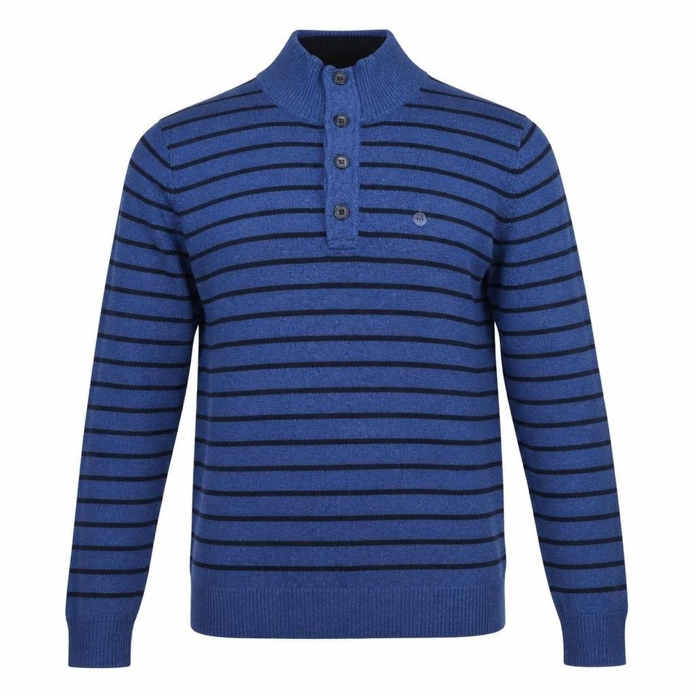 American Eagle Sweater Mens XL Blue Preppy Henley Americana Academia Striped